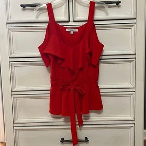 Red peplum top